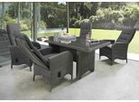 Garten-Essgruppe DESTINY "PALMA LUNA", grau (vintage grau), Polyester, Aluminium, Geflecht Rattan, Polyrattan, Sitzmöbel-Sets, Garten-Essgruppe, Aluminium, Polyrattan