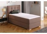 Boxbett HOME AFFAIRE "Olivet mit Bettkasten", braun (hellbraun), B:104cm L:210cm, Komplettbetten, Boxbett, in 4 Farben, 4 Breiten, 2 Matratzenarten, auch in Überlänge 220 cm