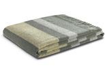 Plaid BIEDERLACK "Moss Charming mit hochwertigen Fransen", grün (grün, grau), B:150cm L:200cm, Kaschmir, Wolle, Wohndecken, Plaid, Wolle-Kaschmir-Mix