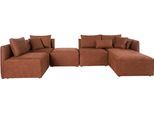 Wohnlandschaft OTTO HOME "Nöre U-Form", braun (cognac), B:340cm H:86cm T:172cm, Struktur fein (100% Polyester);Struktur (100% Polypropylene);Webstoff (100% Polyester);Samtoptik (100% Polyester);Luxus-Microfaser Lederoptik (100% Polyester);Baumwoll-/Leinenmix (60% Baumwolle/40% Leinen), Sofas, Wohnlandschaft, 5 Teile, in vielen Bezugsqualitäten und Farben s. auch "Nöre"