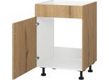 Spülenunterschrank KOCHSTATION "KS-Trea SP60", braun (eiche astig), B:60cm H:75cm T:56cm, Schränke, Spülenunterschrank, Breite 60 cm, Höhe 75 cm