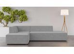 Ecksofa OTTO HOME "Ecksofa Cavan mit Ottomane links oder rechts bestellbar", grau, B:270cm H:72cm T:180cm, 100% Polyester, Sofas, Ecksofa, L-Form mit Wellenunterfederung, Maße B/T/H: 270/180/72 cm