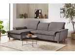 Ecksofa DOMO COLLECTION "FRANZI zeitlos und elegant, moderne Sitzheftung, L-Form", grau (stone), B:279cm H:81cm T:170cm, Sofas, Ecksofa, wahlweise mit Kopfteilverstellung (dann Tiefe: 170 cm)