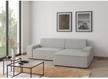 Ecksofa TRENDMANUFAKTUR "Graz, wahlweise mit Sitzvorschub und Bettkasten, L-Form, Breite 246 cm", weiß (wollweiß), B:246cm H:73cm T:162cm, 100% Polyester, Sofas, Ecksofa, in Cord-, haustierfreundlichem LEO Struktur- oder LUMOS-3D-Bezug