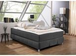 Boxspringbett HOME AFFAIRE "Salo", grau (anthrazit), B:126cm L:206cm, Komplettbetten, Boxspringbett, Ohne Kopfteil, inkl. Topper, auch in Überlänge 220 cm