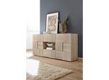 Sideboard HOME AFFAIRE "Dama Breite 181, Kommode 2 Türen u. 2 Schubkästen, Anrichte", braun (eiche sonoma), Sideboards, Sideboard, Front in 3D-Optik, viel Stauraum, verschiedene Farben