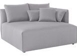 Ottomane OTTO HOME "Nöre", grau (hellgrau), B:138cm H:86cm T:128cm, 100% Polyester, Sofas, Ottomane, kurzes Lounge-Modul - zum Zusammenstellen, Breite 138 cm, Tiefe 128 cm
