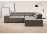 Ecksofa HOME AFFAIRE "Ancona, incl. Kopfteilverstellung + 3 Zierkissen, L-Form, Breite 249cm", silber, B:249cm H:70cm T:215cm, 100% Polyester, Sofas, Ecksofa, wahlweise motorische Sitztiefenverstellung, B/T(H: 249/215/70 cm