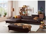Ecksofa W.SCHILLIG "piedroo, Designsofa mit tollem Sitzkomfort, bequem und elegant, L-Form", braun (mocca z69), B:343cm H:70cm T:193cm, Longlife Xtra-Leder Z69: Das feinnarbige, gedeckte Softleder Z69 besticht durch seine außergewöhnliche Weichheit im trendigen »Vintage-Look«, Hautstärke 0, 9 - 1, 1 mm, Sofas, Ecksofa, Kopfteilverstellung, wahlweise mit Sitztiefenverstellung, Breite 343cm