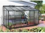 Anlehngewächshaus VITAVIA "Osiris 7800", grau (anthrazit), B:387cm T:201cm, Gewächshäuser, Anlehngewächshaus