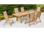 Garten-Essgruppe MERXX "Capri", beige (naturfarben), Sitzmöbel-Sets, Garten-Essgruppe