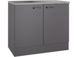 Spülenschrank OPTIFIT "OPTImulti", grau (anthrazit matt, anthrazit matt), B:100cm H:88cm T:60cm, Holzwerkstoff, Schränke, Spülenschrank, Breite 100 cm, Tiefe 60 cm, mit 2 Türen, inkl. Arbeitsplatte