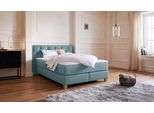 Boxspringbett HOME AFFAIRE "Harmones", grün (mint), B:163cm L:210cm, Struktur (100% Polyester), Komplettbetten, Boxspringbett, in 3 Breiten, Härtegrad auch im Mix mit je 1 Matratze in H2 und H3