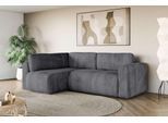 Ecksofa OTTO HOME "Zacharia wahlweise Schlafsofa mit Bettkasten, B/T/H 250/166/86 cm", grau, B:250cm H:86cm T:166cm, 100% Polyester, Sofas, Ecksofa, L-Form mit Wellenunterfederung, Ottomane rechts oder links bestellbar