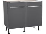 Unterschrank KOCHSTATION "KS-Aken", grau (anthrazit), B:100cm H:87cm T:58,4cm, Schränke, Unterschrank