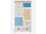 Kommode HEINE HOME, weiß, natur, B:56cm H:97,5cm T:35cm, Sideboards, Kommode