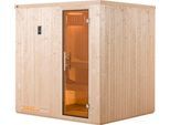 Sauna WEKA "Halmstad", beige (natur), Bio-Ofen, externe Steuerung, 7,5 kW, Saunen, Sauna, 7,5 kW Bio-Ofen mit digitaler Steuerung