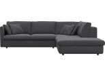 Ecksofa FLEXLUX "Lovane, elegant und zeitlos, bequem, L-Form", grau (dervit grau), B:295cm H:84cm T:272cm, 100% Polyester, Sofas, Ecksofa, Weich & anschmiegsam, große Sitztiefe auf Kaltschaum, Dekokissen inkl.