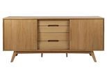 Sideboard ACTONA GROUP "Marte", braun (eiche), B:180cm H:84cm T:44cm, Sideboards, Sideboard, Anrichte, Eiche/Furnier, 2 Schiebetüren, 4 Schubladen, Breite 180 cm