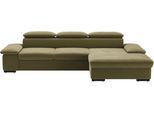 Ecksofa SIT & MORE "Alcudia L-Form", grün (olive), B:286cm H:73cm T:174cm, 98% Polyester, 2% Polyamid, Sofas, Ecksofa, wahlweise mit Bettfunktion