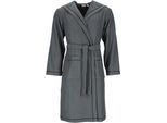 Unisex-Bademantel ESPRIT "Modern Life, ideal für Sauna & Spa, Hotelbademantel, Morgenmantel" Gr. L, grau (anthrazit), L:112cm, Wirkfrottier, Hausmäntel, Unisex-Bademantel, Bunte Ziernähte