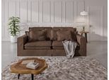 4-Sitzer HOME AFFAIRE "ALISSAS mit vielen Kissen, Biesen an den Kissen", braun, B:240cm H:94cm T:146cm, 92% Polyester, 8% Nylon, Sofas, 4-Sitzer, Hussenoptik, mit kleinen Taschen an der Seite zum Verstauen