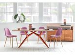 Esstisch SIT, braun (natur, antikbraun, antikbraun, natur), B:240cm H:73cm T:100cm, Platte Wildeiche geölt, Gestell Metall, Tische, Esstisch, Design-Gestell im industriellen Antiklook
