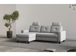 Ecksofa HOME AFFAIRE "Varese", grau (hellgrau), B:239cm H:91cm T:164cm, 95%Polyester 5%Polyamid, Sofas, Ecksofa, wahlweise mit Bettfunktion und Bettkasten