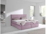 Boxspringbett HOME AFFAIRE "Sagres", rosa (rosé), B:215cm L:210cm, Feinstruktur(100% Polyester);Bezug der Spiegelfläche Matratzendrell aus 100% Polyester, Komplettbetten, Boxspringbett, Kopfteil mit 2farbiger Flatterbiese und zweifarbigen Knöpfen