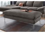 Hocker W.SCHILLIG "enjoy&MORE", grau (antracite s37), B:151cm H:45cm T:71cm, Chenille-Flachgewebe R66 (85% Polyester, 15% Nylon);Longlife Xtra-Leder Z59: Glattleder mit modischer Prägung. Hautstärke 0, 9 - 1, 1 mm;Stoff S37 (100% Polyester), Hocker, Hocker, Füße Chrom glänzend, Breite 151 cm