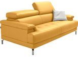 2,5-Sitzer EGOITALIANO "Soul, Design und Sitzkomfort auf hohem Niveau, tolle Details", gelb, B:200cm H:76cm T:106cm, Leder »BULL« (echtes Rindsleder). Geschliffenes, pigmentiertes und behandeltes Rindsleder mit einer Dicke von 1, 3-1, 5 mm. Dieses Leder zeigt eine ziemlich weiche Hand mit einem halb undurchsichtigen Aussehen. Es handelt sich um ein geschütztes Leder. Eine leichte Deckschicht schüt