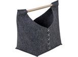 Organizer PIEPERCONCEPT "Greb", grau (grau, natur), B:50cm H:38cm T:25cm, Filz, Massivholz, Aufbewahrungsboxen, Organizer, Aufbewahrungsbox