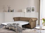 3-Sitzer HOME AFFAIRE "CHARENTE, optionale Schlafsofa, Chesterfield-Sofa, Bettfunktion", braun, B:198cm H:74cm T:89cm, 100% Polyester, Sofas, 3-Sitzer, mit edler Knopfheftung und typischen Armlehnen, B/T/H 198/89/74 cm