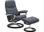 Relaxsessel STRESSLESS "Consul", blau (atlantic blau batick), B:91cm H:102cm T:79cm, Leder BATICK: BATICK ist ein leicht korrigiertes, durchgefärbtes und genarbtes Möbelleder, bei dem die meisten Unebenheiten und Spuren in der Regel entfernt wurden.;Leder PALOMA: PALOMA ist ein durchgefärbtes Semianilin-Möbelleder mit natürlicher Narbung.;ROHLEDER Stoff Q2 FARON: Ein fester zuverlässiger Bouclé mi