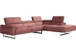 Ecksofa EGOITALIANO "Malika, elegant und bequem, Designsofa, L-Form", braun (cedar wood), B:300cm H:94cm T:107cm, Sofas, Ecksofa, mit Ottomane, inkl. Kopfteilverstellung und chromfarbenen Metallfüßen