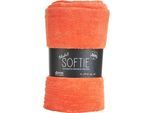Wohndecke DONE. "Softie", rot (coral), B:150cm L:200cm, Polyester, Wohndecken, Wohndecke, Extra weiche Wohndecke aus softigem Teddy-Stoff, Kuscheldecke