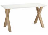 Schreibtisch MÄUSBACHER "Mio", braun (eichefarben, weiß), B:140cm H:75cm T:70cm, Tische, Schreibtisch