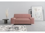 2-Sitzer DOMO COLLECTION "Anzio in kubischer Formensprache, flache Armlehnen, Breite 184cm", lila (malve), B:184cm H:85cm T:93cm, Sofas, 2-Sitzer, wahlweise mit Federkern