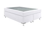 Boxspringbett "Holland", weiß, B:142cm L:201cm, Microvelours (100% Polyester), WESTFALIA SCHLAFKOMFORT, Komplettbetten, Boxspringbett, ohne Kopfteil, frei im Raum stellbar
