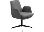 Drehstuhl K+W KOMFORT & WOHNEN "Cube", grau (asphalt 88, schwarz), B:63cm H:84cm T:65cm, Stühle, Drehstuhl, Rückholfunktion, Untergestell schwarz
