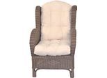 Ohrensessel, braun, B:66cm H:96cm T:89cm, HOFMANN LIVING AND MORE, Sessel, Ohrensessel, Handgeflochten