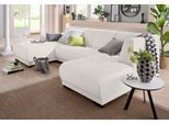 Wohnlandschaft HOME AFFAIRE "Langeland U-Form", beige (creme), B:297cm H:85cm T:163cm, Filzoptik (100% Polyester);Struktur (100% Polyester);Webstoff (100% Polyester), Sofas, Wohnlandschaft, incl. 2 Zierkissen, Recamiere wahlweise links oder rechts