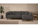 Ecksofa "Adelita mit Ottomane links oder rechts bestellbar, B/H/T 270/97/168", grau (dunkelgrau), B:269cm H:97cm T:168cm, 100% Polyester, LEGER HOME BY LENA GERCKE, Sofas, Ecksofa, L-Form mit Wellenunterfederung, enthält 2 Zierkissen