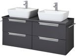Doppelwaschtisch WELLTIME "Malibu", grau (grau, grau), B:120cm H:68cm T:48cm, Waschtische, Doppelwaschtisch, mit Soft-Close, Breite 120 cm