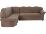 Ecksofa DOMO COLLECTION "Pegnitz, zeitlose und elegante Rückensteppung, Breite 246cm, L-Form", braun, B:246cm H:82cm T:180cm, 100% Polyester, Sofas, Ecksofa, wahlweise mit Bettfunktion