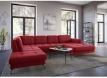 Wohnlandschaft SIT & MORE "Bendigo U-Form", rot, B:332cm H:84cm T:226cm, Sofas, Wohnlandschaft, inklusive Sitztiefenverstellung, Bodenfreiheit 12 cm, in 2 Fußfarben