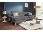 Ecksofa EXXPO - SOFA FASHION "Fiji, hochwertige Detailverarbeitung, Breite 292cm, L-Form", grau (delphin), B:292cm H:98cm T:167cm, Luxus-Kunstleder;Webstoff (100% Polyester);Webvelours (100% Polyester), Sofas, Ecksofa, bequem durch Kopf- und Armteilverstellung, wahlweise mit Bettfunktion