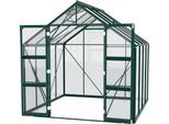 Gewächshaus VITAVIA "Domus 6700", grün (smaragdgrün), B:257cm H:253,9cm T:263cm, Gewächshäuser, Gewächshaus, Doppelschwingtüren und bodentiefer Türschwelle, 3 mm Sicherheitsglas