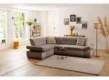 Ecksofa HOME AFFAIRE "Avesa L-Form", braun (coffee), B:275cm H:80cm T:211cm, 95% Polyester, 5% Polyacryl, Sofas, Ecksofa, Wahlweise mit Arm- und Bettfunktion, B/T/H: 275/211/80 cm