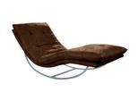 Relaxliege W.SCHILLIG "daily dreams", braun (tobacco z69), B:75cm H:85cm T:169cm, Longlife Xtra-Leder Z69: Das feinnarbige, gedeckte Softleder Z69 besticht durch seine außergewöhnliche Weichheit im trendigen »Vintage-Look«, Hautstärke 0, 9 - 1, 1 mm, Sofas, Relaxliege, in Waffelkissen-Optik, Schaukelgestell silber matt, in 2 Breiten